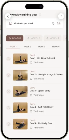 App Pilates Linfodrenante — schermata sessione quotidiana