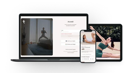 Allenamenti Pilates Traininpink in streaming su Smart TV per una sessione completa di Pilates Linfodrenante a casa.